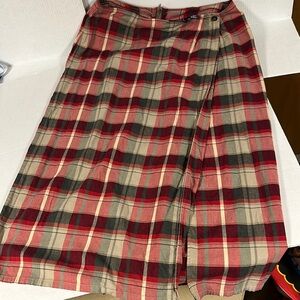 Plaid Women's Skirt in Red and Tan
